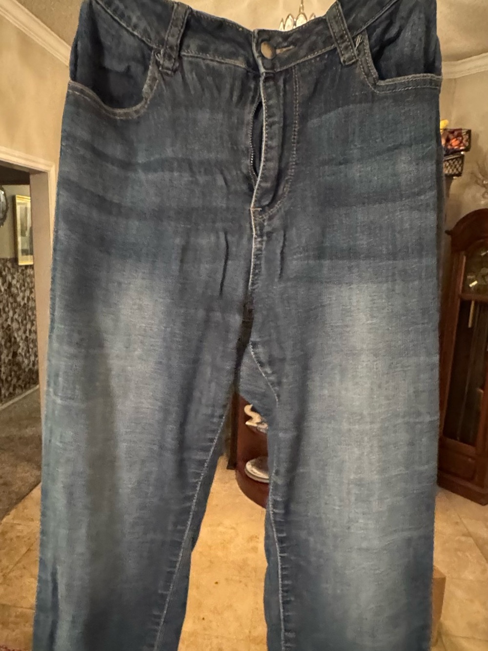 Encore Jeans Women’s Juniors Relaxed Medium Blue Denim Size 13